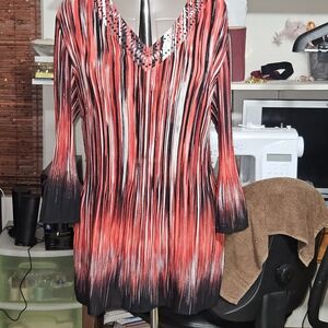 Avenue Red and Black Women's Blouse